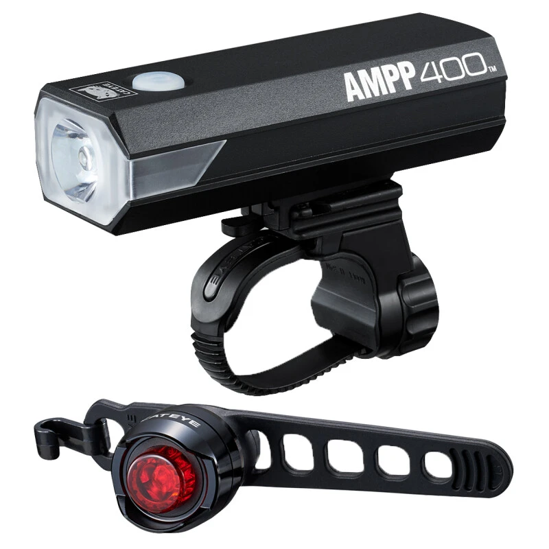 Cat Eye Cateye Lichtset, Front AMPP400 & Rear ORB 1 Cat Eye Cateye Lichtset, Front AMPP400 & Rear ORB