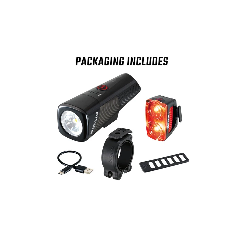 Sigma Lampe BUSTER 800 / RL 150 USB Set, 19820, Schwarz, 800 Lumen, USB-Ladekabel 2 Sigma Lampe BUSTER 800 / RL 150 USB Set, 19820, Schwarz, 800 Lumen, USB-Ladekabel - Image 2