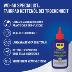 WD-40 WD 40 Ketten&ouml;l Trocken, 100ml Flasche -Fahrradteileladen wd 40 kettenoel trocken 100ml flasche3